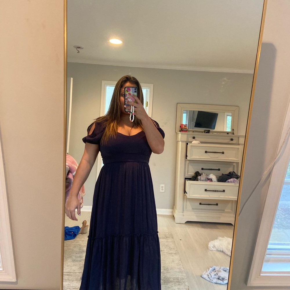 Elegant Navy Blue Women's Dress